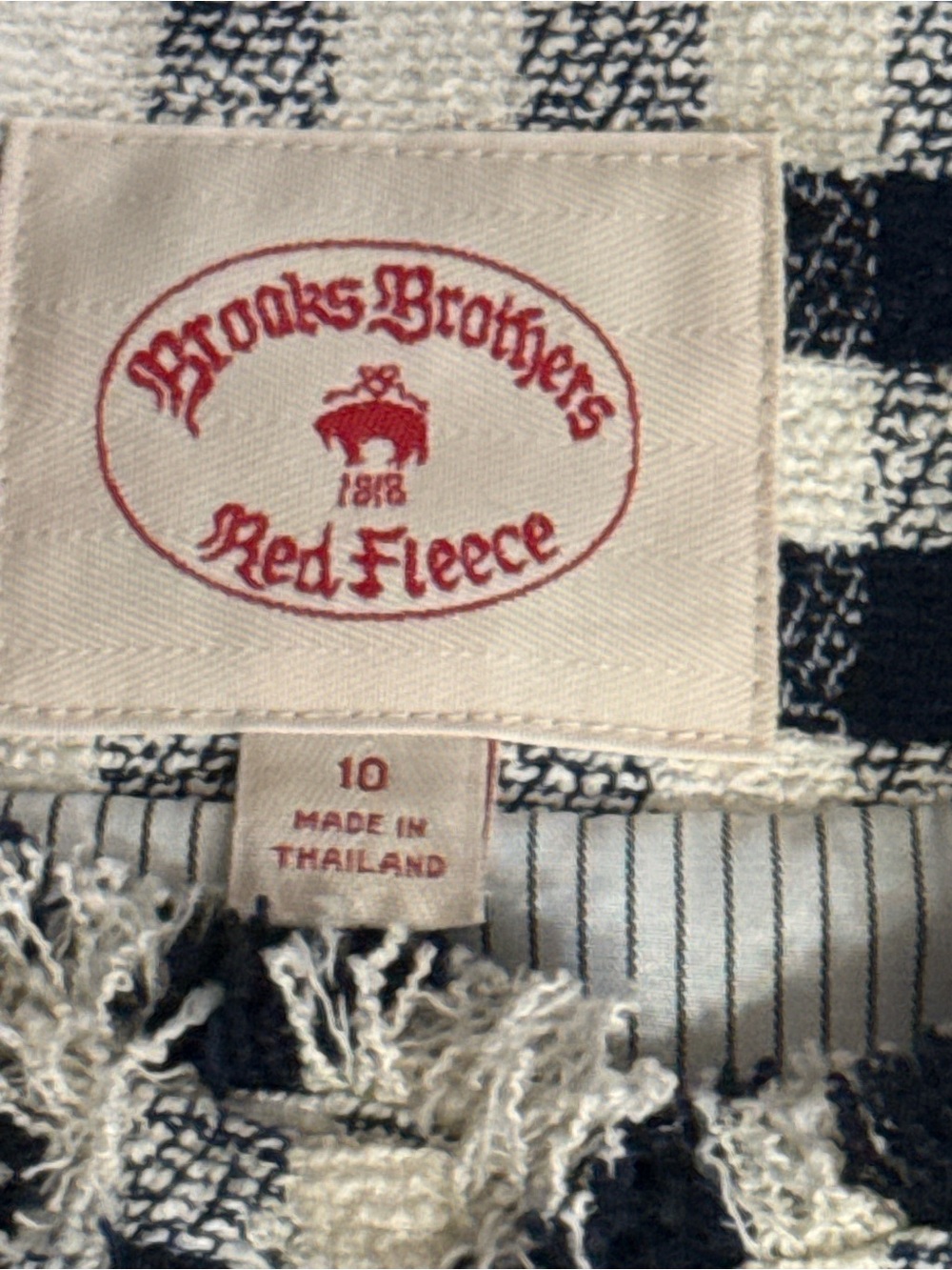 Brooks Brothers Red Fleece Navy White Gingham Tweed Skirt Suit Set Size 10 - Picture 4 of 11